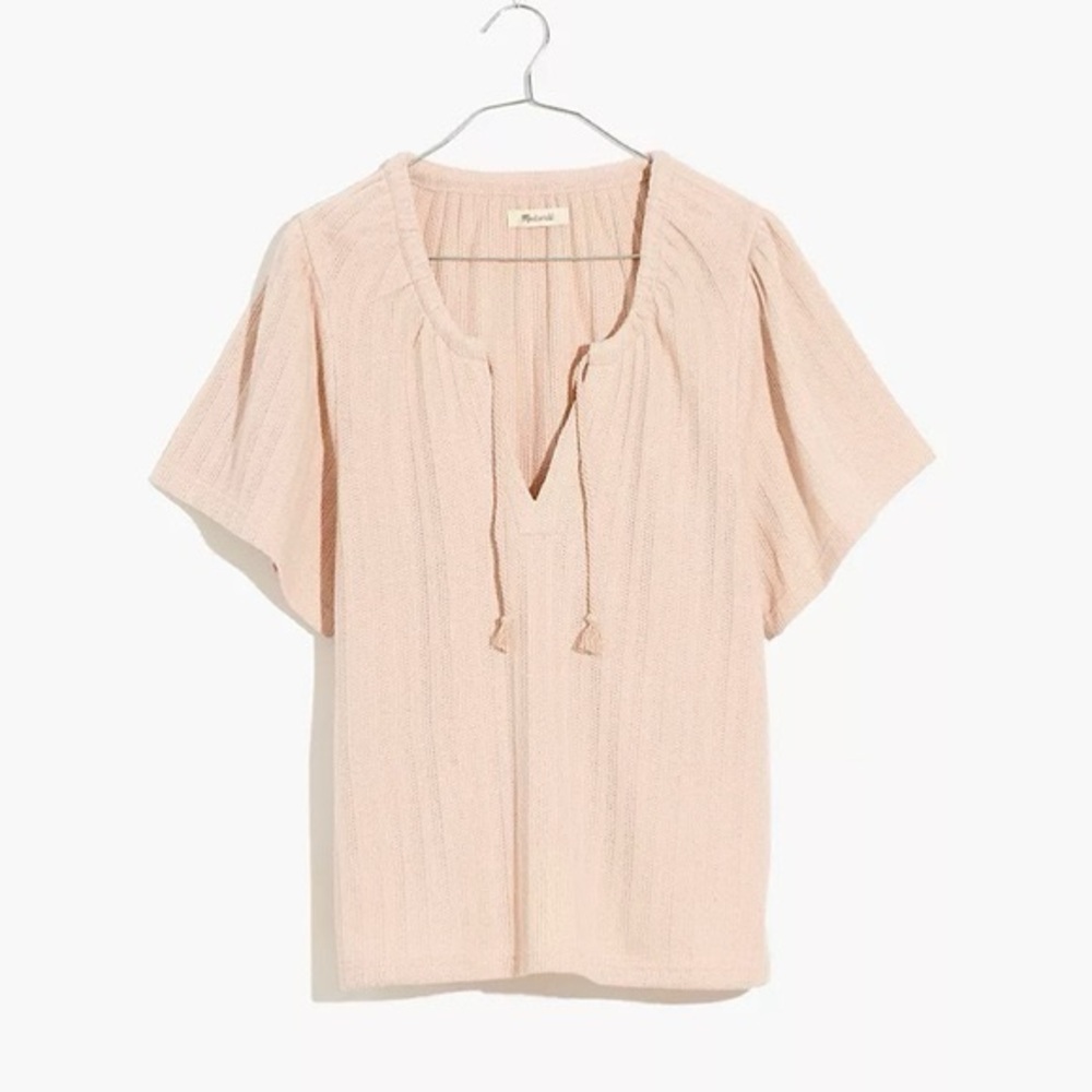 Madewell Pointelle Tie-Neck  Top